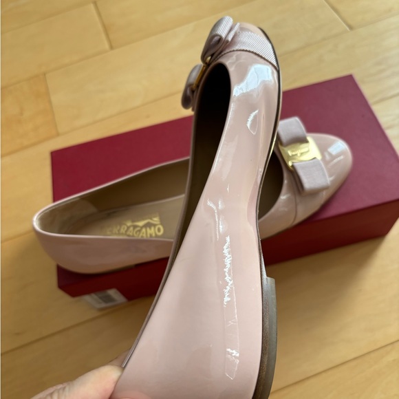 Salvatore Ferragamo Varina Patent Leather Ballet Flats - Pale Pink - Picture 9 of 12